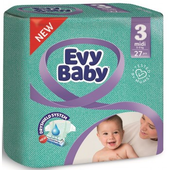 Подгузники Evy Baby р-р3 (5-9кг) №27 Производитель: Турция EVYAP A.S.